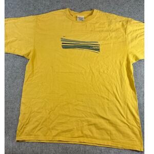 VINTAGE 90s Nike Shirt Mens Yellow Graphic Swoosh Streetwear Y2K Tee Summer XL